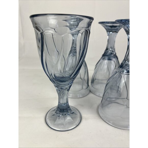 Noritake Sweet Swirl Wine Glasses Goblet Light Blue Vintage - Picture 6 of 6
